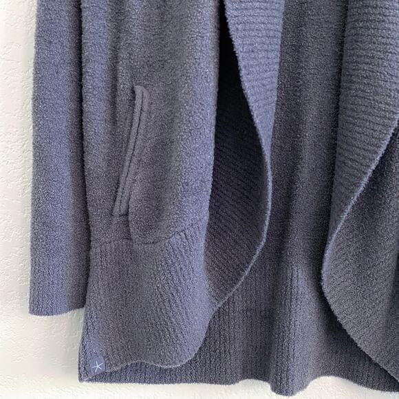 Barefoot Dreams Cozychic Lite Circle Cardigan Gray L/XL Soft Open Front Sweater - Picture 4 of 10